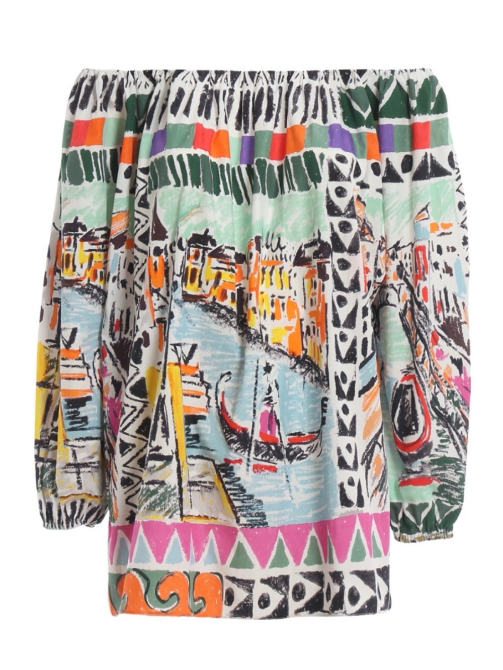 PRADA printed poplin blouse multicolor